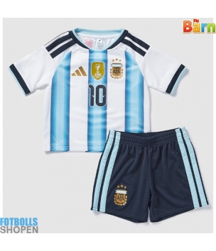 Billiga Argentina Lionel Messi #10 Hemmatröja Barn VM 2026 Kortärmad (+ Korta byxor)